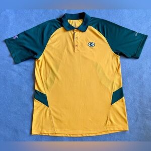 Vintage Reebok Green Bay Packers Men’s Polo Shirt Yellow Size XL NFL